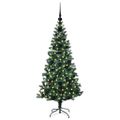 vidaXL Umelý predsvietený vianočný stromček Zelená 120 cm PVC a kov