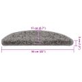 vidaXL Schodové rohože 30 ks 56x17x3 cm sivé, polkruhové