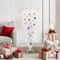 vidaXL Umelý vianočný stromček s 150 LED-i Biela 120 cm PVC a oceľ