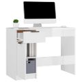vidaXL Stôl lesklý biely 100x50x75 cm spracované drevo