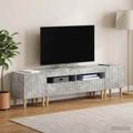 vidaXL 3-dielny LED TV stolík ARNHEM 3 ks Betónovo sivá