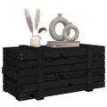 vidaXL Úložný box čierny 91x40,5x42 cm masívna borovica
