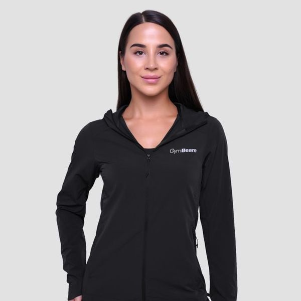 Dámska bežecká bunda Pulse Black - GymBeam, veľkosť L, veľkosť oblečenia L