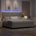 vidaXL LED box s pružinami Sivohnedá 200 x 200 cm látka