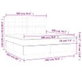 vidaXL Posteľ boxsping s matracom a LED krémová 180x200 cm látka