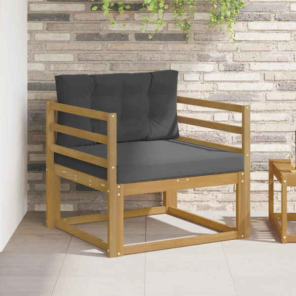 vidaXL Záhradná stredná sedačka Polyester Biela