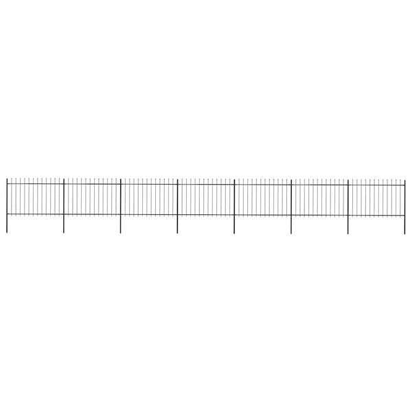 vidaXL Záhradný plot s vrchnou časťou z ocele 1248x120 cm čierny