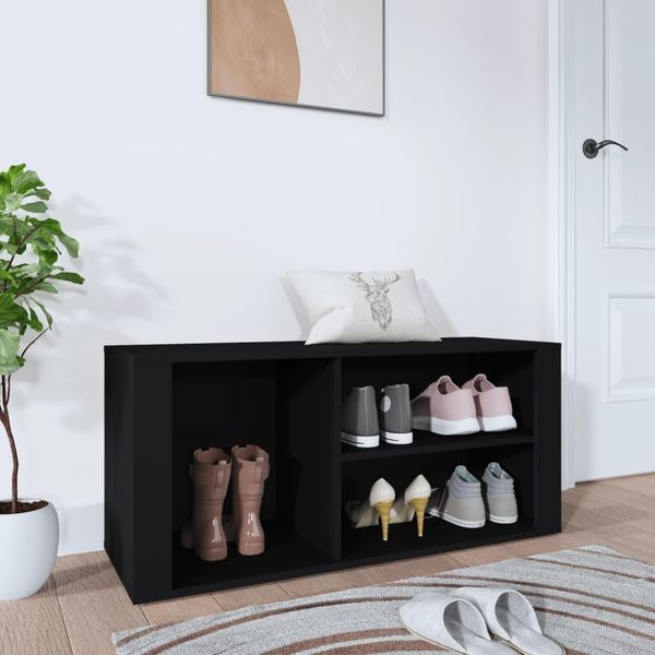 vidaXL Botník čierny 100x35x45 cm spracované drevo