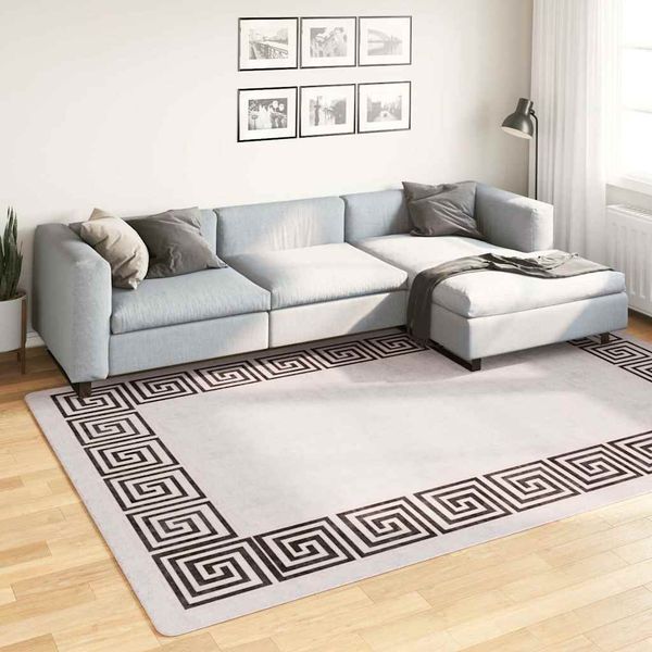 vidaXL Prateľný koberec 190x300 cm bledobéžový