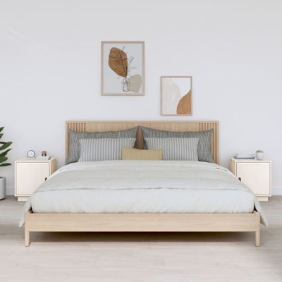vidaXL Nočné stolíky 2 ks biele 40x34x45 cm borovicový masív