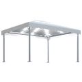 vidaXL Altánok s LED reťazou 400x300 cm, krémový, hliník