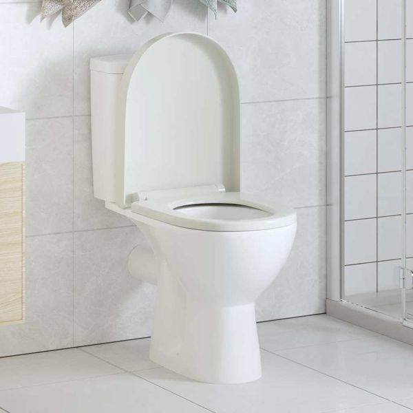vidaXL WC sedadlo, pomalé sklápanie, rýchloupínacie, biele, štvorcové