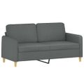 vidaXL 2-miestna pohovka s vankúšmi tmavosivá 140 cm látka