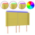 vidaXL Čelo postele s LED zelené 147x16x118/128 cm látka