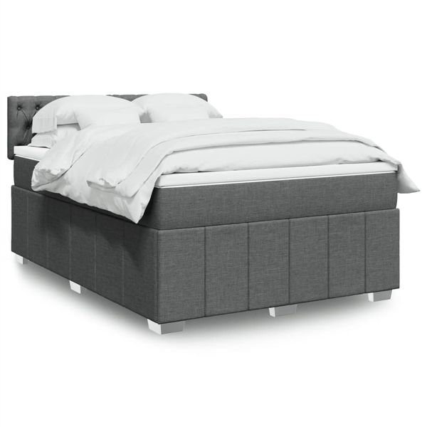 vidaXL Boxspring posteľ s matracom tmavosivá 160x200 cm látka
