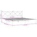 vidaXL Kovový rám postele s čelom biely 200x200 cm