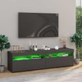 vidaXL TV skrinky 2 ks s LED svetlami sivé 75x35x40 cm