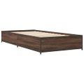 vidaXL Posteľný rám hnedý dub 90x200 cm kompozitné drevo a kov