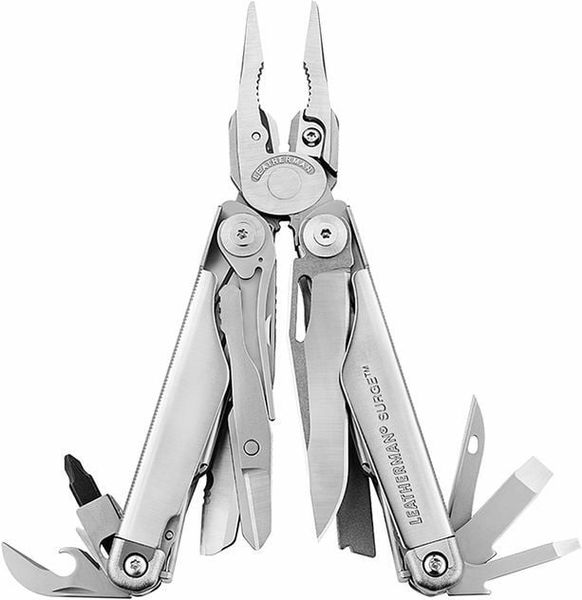 Leatherman LTG830165 SURGE multifunkčný nástroj 21 funkcií, celooceľový, strieborný