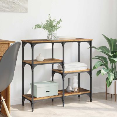 vidaXL Konzolový stôl Staré drevo 80 x 29 x 75 cm Kompozitné drevo