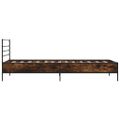 vidaXL Posteľný rám dymový dub 90x190 cm kompozitné drevo a kov