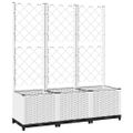 vidaXL Záhradný kvetináč s mriežkou biely 120x40x136 cm PP