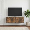 vidaXL Nástenná TV skrinka Dymový dub 98 x 41 x 30 cm Kompozitné drevo