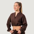 Dámska mikina Zip-Up NEO Mocha - GymBeam, veľkosť M, 40.3% modal, 39.8% cotton, 15.2% polyester, 4.7% elastane