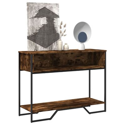 vidaXL Konzolový stolík dymový dub 100x35x74,5 cm kompozitné drevo