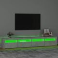 vidaXL TV skrinka s LED svetlami betónová sivá 240 x 35 x 40 cm