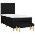 vidaXL Posteľný rám boxspring s matracom čierny 80x200 cm látka