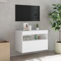 vidaXL TV nástenná skrinka s LED svetlami biela 60x30x40 cm