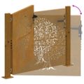vidaXL Záhradná brána 100x100 cm z kortenovej ocele, dizajn stromu