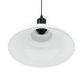 VidaXL Závesná lampa výškovo nastaviteľná E27 lesk biela Ø 31 cm kov