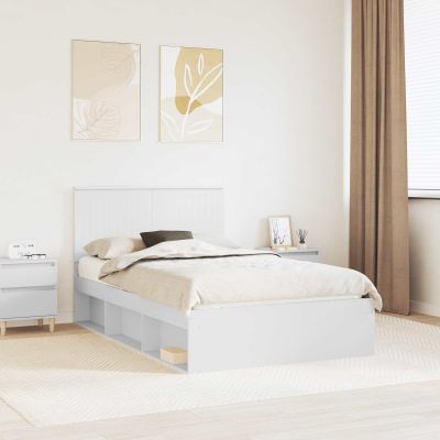 vidaXL Rám postele Biela 120 x 200 cm Masívne borovicové drevo
