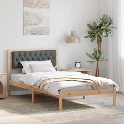 vidaXL Rám postele Tmavo šedá 100 x 200 cm Masívne borovicové drevo