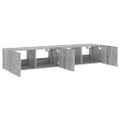 vidaXL TV nástenné skrinky s LED svetlami 2 ks sivé sonoma 80x35x31 cm