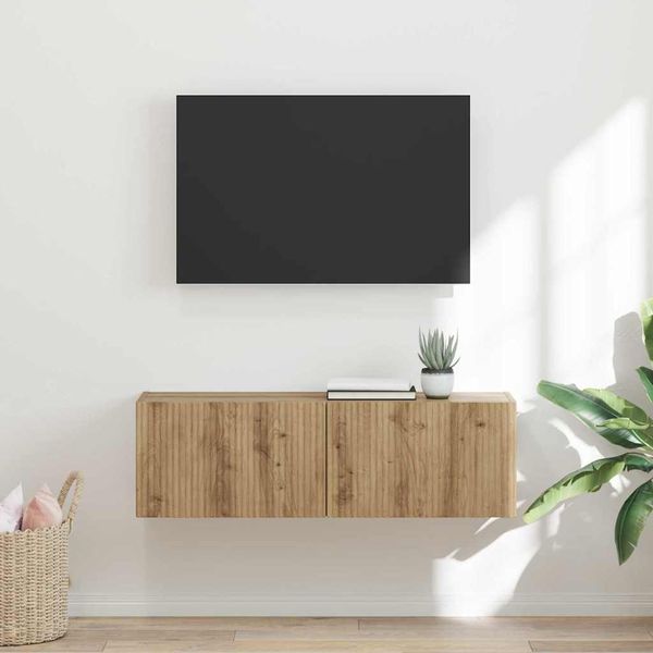 vidaXL TV nástenná skriňa Nástenný Remeselnícky dub 98 x 31 x 29,5 cm