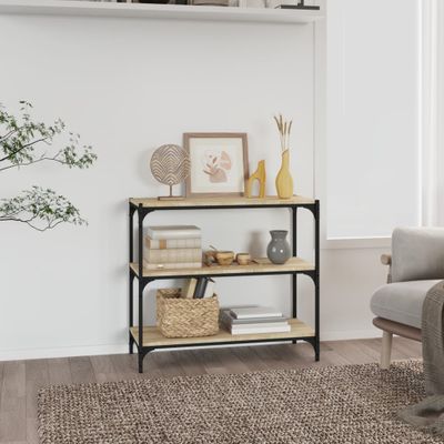 vidaXL Knižnica dub sonoma 80x33x70,5 cm spracované drevo a oceľ