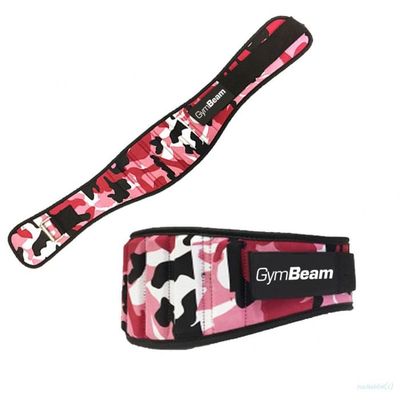 Dámsky fitness opasok Pink Camo - GymBeam, veľkosť M, 100% nylon