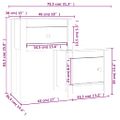 vidaXL Nočný stolík biely 79,5x38x65,5 cm masívne borovicové drevo