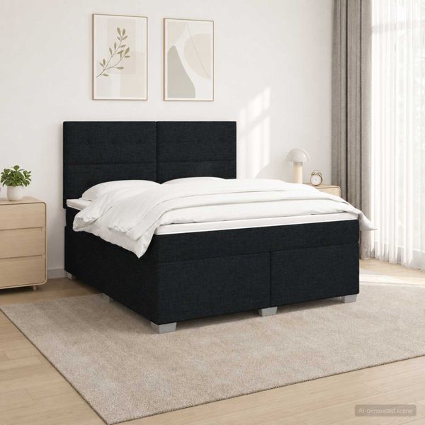 vidaXL Posteľ boxspring s matracom Čierna 160 x 200 cm Látka