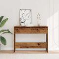 vidaXL Konzolový stolík staré drevo 100x35x76,5 cm kompozitné drevo
