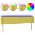 vidaXL Čelo postele s LED zelené 163x16x78/88 cm látka