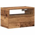 vidaXL Nástenný nočný stolík staré drevo 45x26x28,5 cm