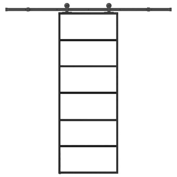 vidaXL Posuvné dvere s kovaním 76x205 cm ESG sklo a hliník