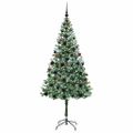 vidaXL Umelý vianočný stromček s 300 LED-i Zelená 180 cm PVC a oceľ