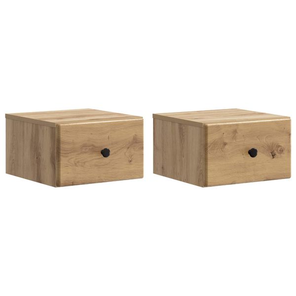 vidaXL Nástenná nočná skrinka 2 pcs Dub artisan 34,5 x 33 x 20 cm
