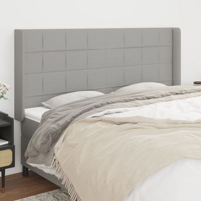 vidaXL Čelo postele so záhybmi bledosivé 163x16x118/128 cm látka