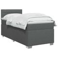 vidaXL Posteľ boxspring s matracom Tmavosivá 90 x 200 cm Látka